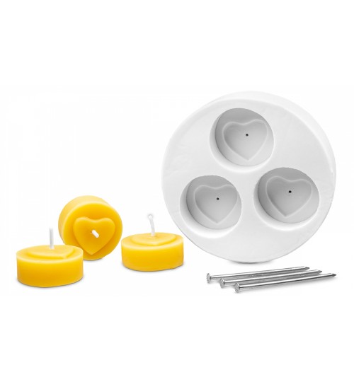 Silikonform Teelicht Herz erhaben