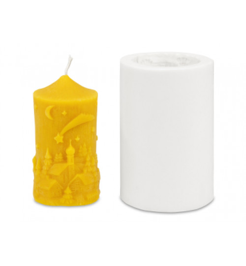 Stumpen mit Winterlandschaft Kerzengießform