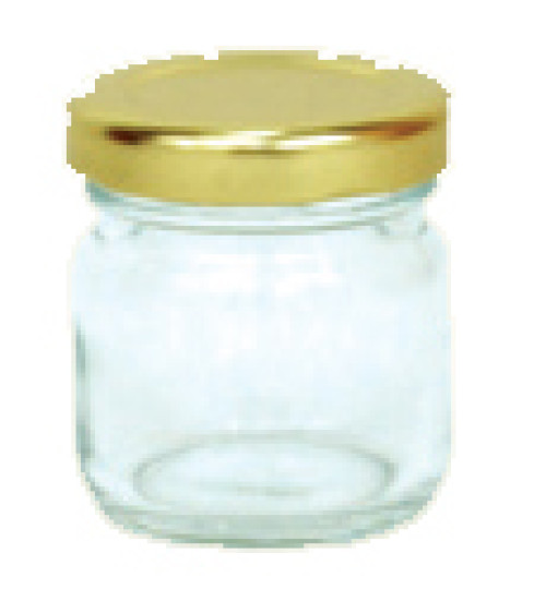 30 Stück Gläser 35ml / 50g Honig, inkl. Deckel Gold