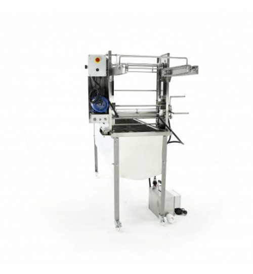 Entdeckelungsmaschine mit geschlossenem Wasserkreislauf, Kettenförderer, Lyson MINIMA Line