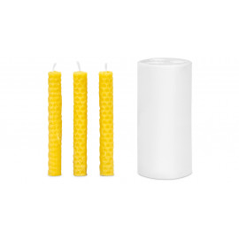 Christbaumkerzen mit Wabenmuster 3er (9cm)