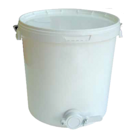 Abfülltopf PP 17,7l, mit Kunststoffhahn 6/4"