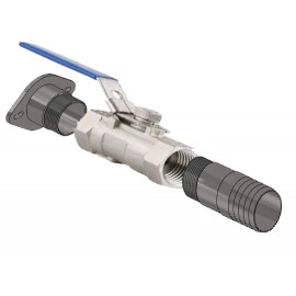 Schlauchanschluss Adapter 6/4 Zoll mit Kugelhahn