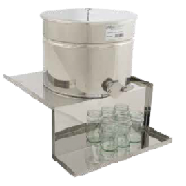Unterlage für Abfülltopf mit Bord für Gläser, Edelstahl